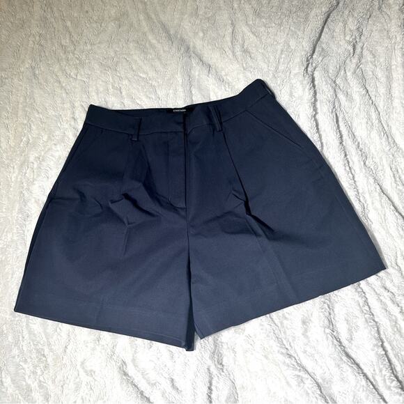 41 Hawthorn Size 10 Navy Blue Becca Pleated High Rise Shorts Business Casual - Picture 1 of 9